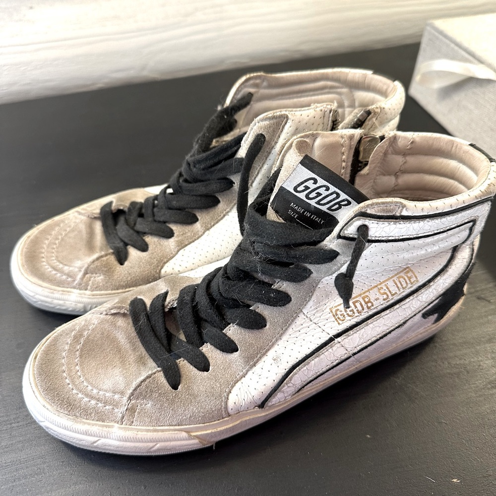 Hardly worn Golden Goose Slide High Tops